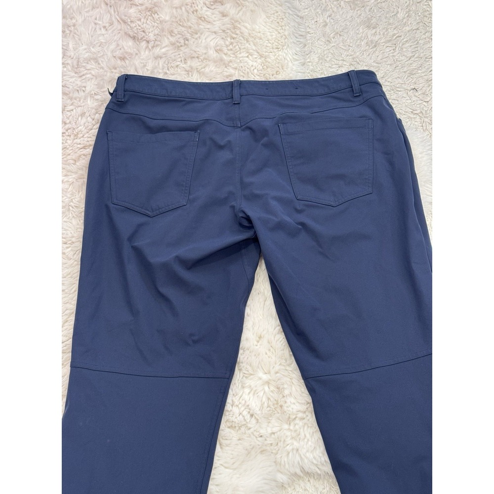 Lululemon ABC 5 Pocket Classic Fit Pants Warpstreme Mens 38x31 Navy Blue LM5ADES - Picture 5 of 9